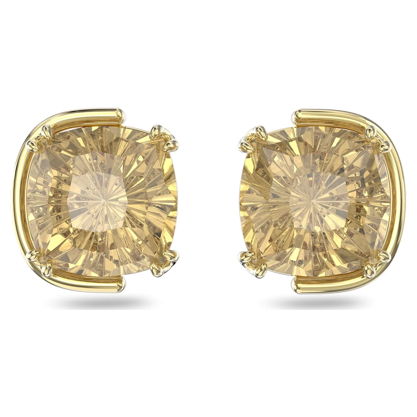 Swarovski Harmonia Stud Earrings Cushion Cut, Gold Tone, Gold-tone Plated - Image 2