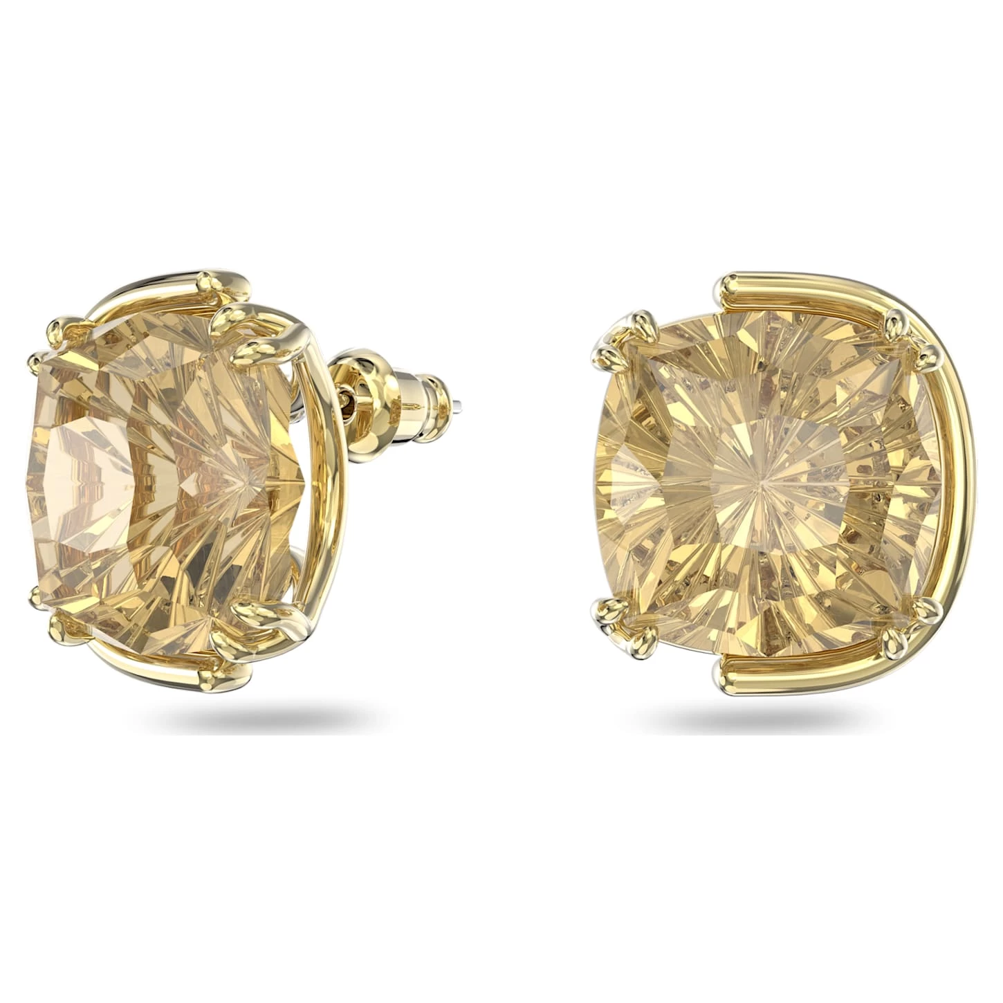 Swarovski Harmonia Stud Earrings Cushion Cut, Gold Tone, Gold-tone Plated - Image 3