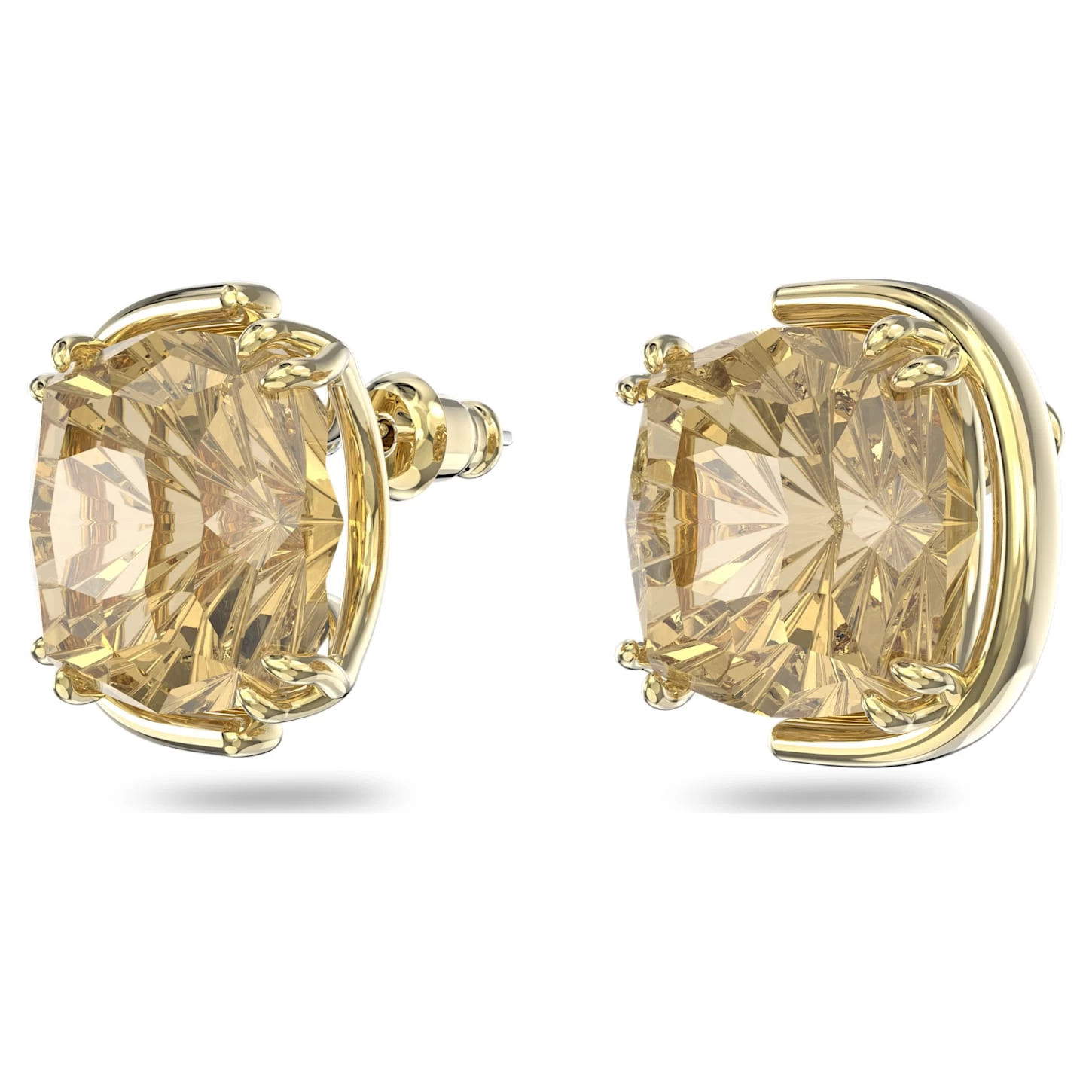 Swarovski Harmonia Stud Earrings Cushion Cut, Gold Tone, Gold-tone Plated - Image 4