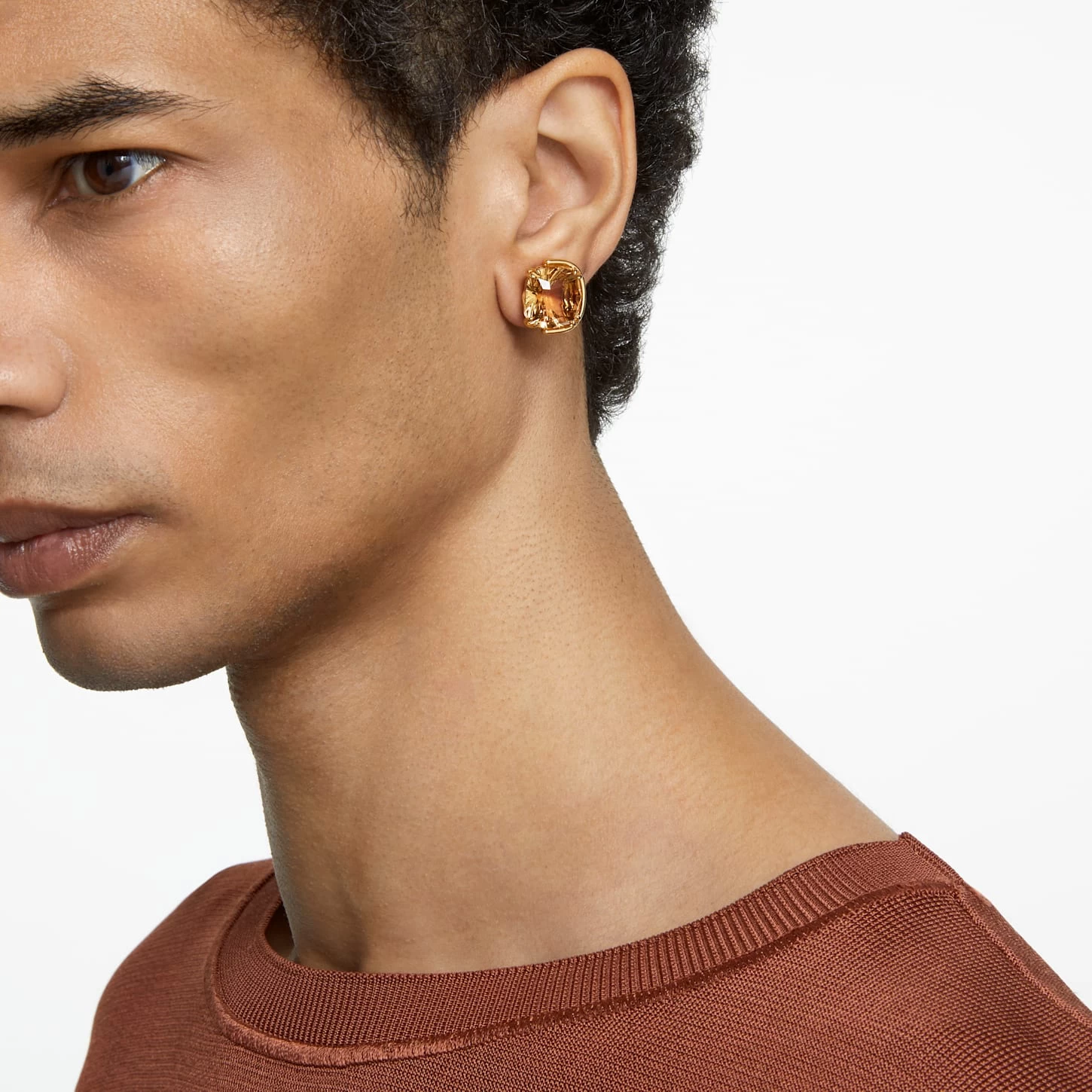 Swarovski Harmonia Stud Earrings Cushion Cut, Gold Tone, Gold-tone Plated - Image 5