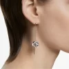 Swarovski Hollow Drop Earrings Long, White, Rhodium Plated