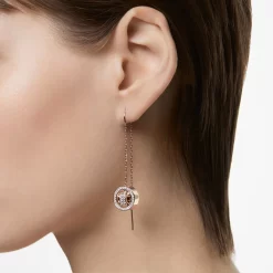 Swarovski Hollow Drop Earrings Long, White, Rose Gold-tone Plated