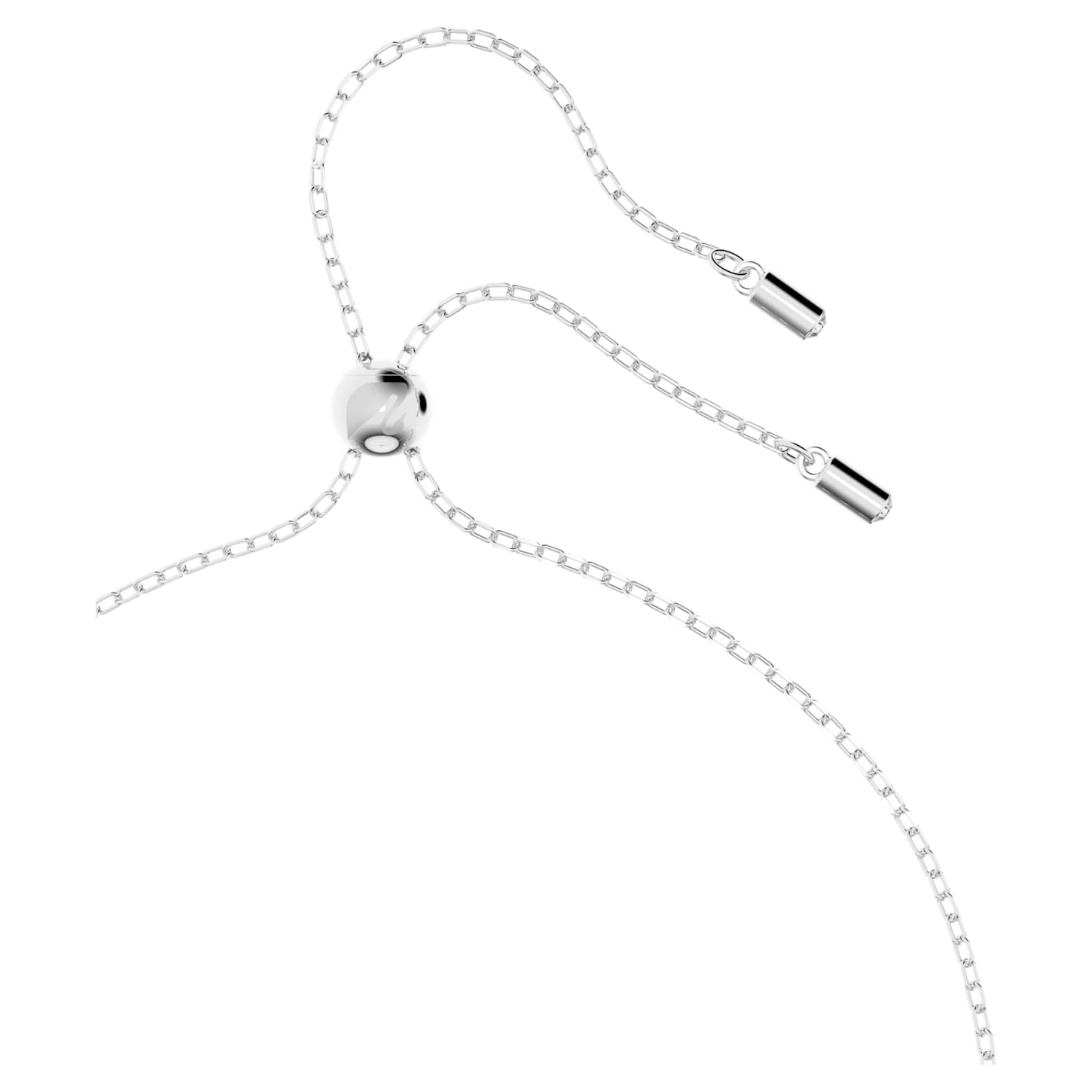 Swarovski Hollow Pendant Interlocking Loop, White, Rhodium Plated - Image 4