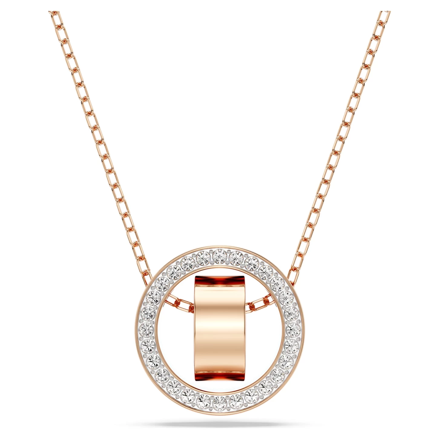 Swarovski Hollow Pendant White, Rose Gold-tone Plated