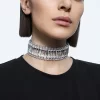 Swarovski Hyperbola Choker Rectangular Cut, White, Rhodium Plated