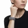 Swarovski Hyperbola Cuff Mixed Cuts, Black, Rhodium Plated
