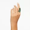 Swarovski Idyllia Cocktail Ring Frog, Green, Gold-tone Plated