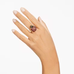 Swarovski Idyllia Cocktail Ring Ladybug, Red, Gold-tone Plated