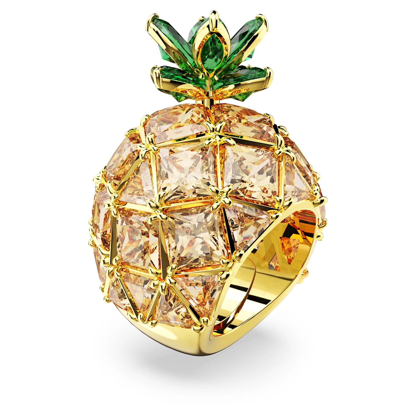 Swarovski Idyllia Cocktail Ring Pineapple, Multicolored, Gold-tone Plated - Image 2
