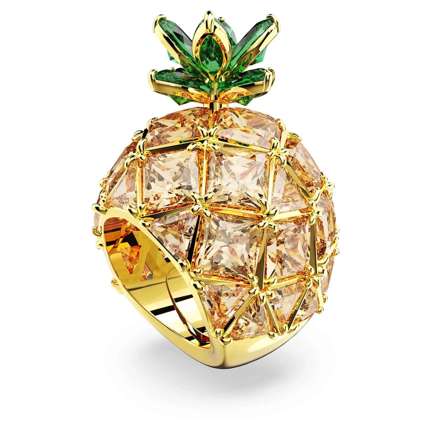 Swarovski Idyllia Cocktail Ring Pineapple, Multicolored, Gold-tone Plated - Image 3