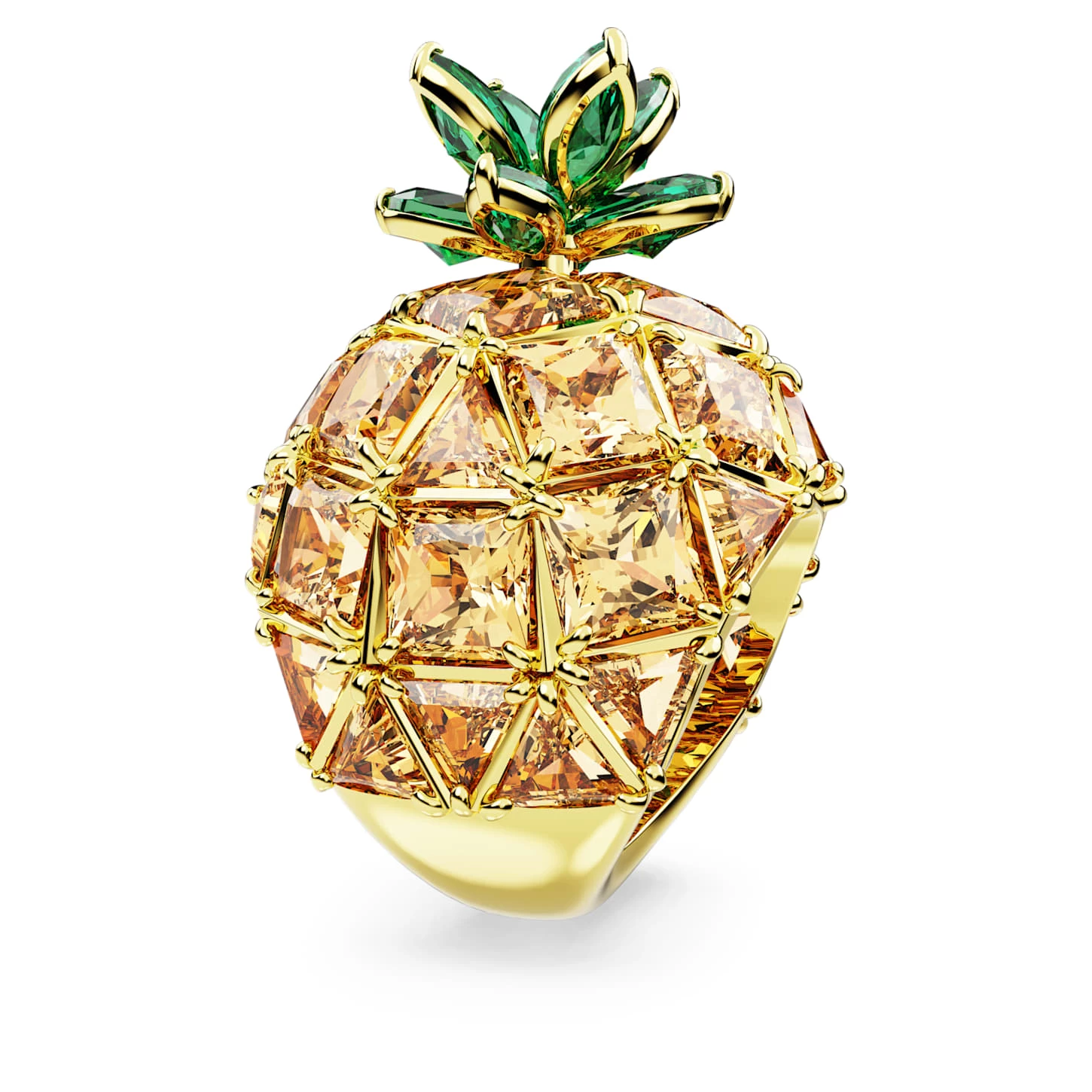 Swarovski Idyllia Cocktail Ring Pineapple, Multicolored, Gold-tone Plated - Image 4