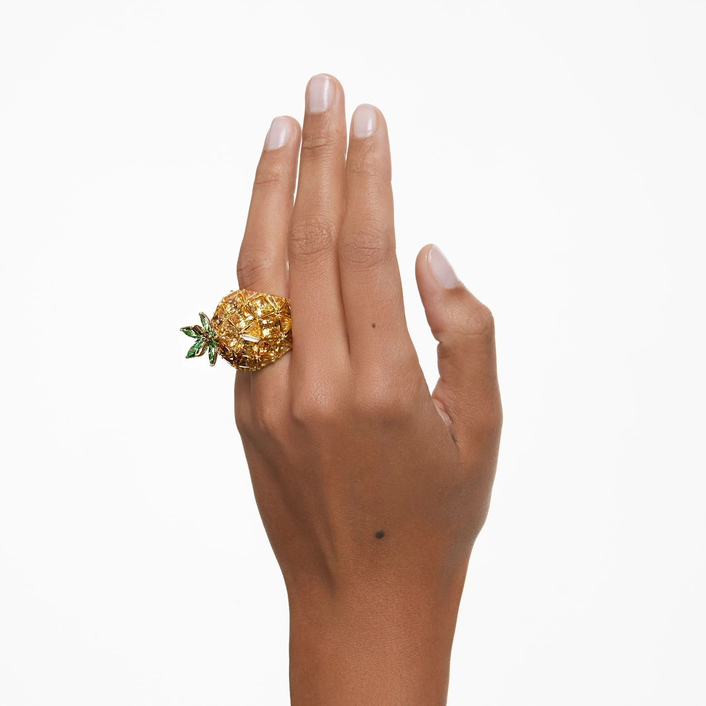 Swarovski Idyllia Cocktail Ring Pineapple, Multicolored, Gold-tone Plated