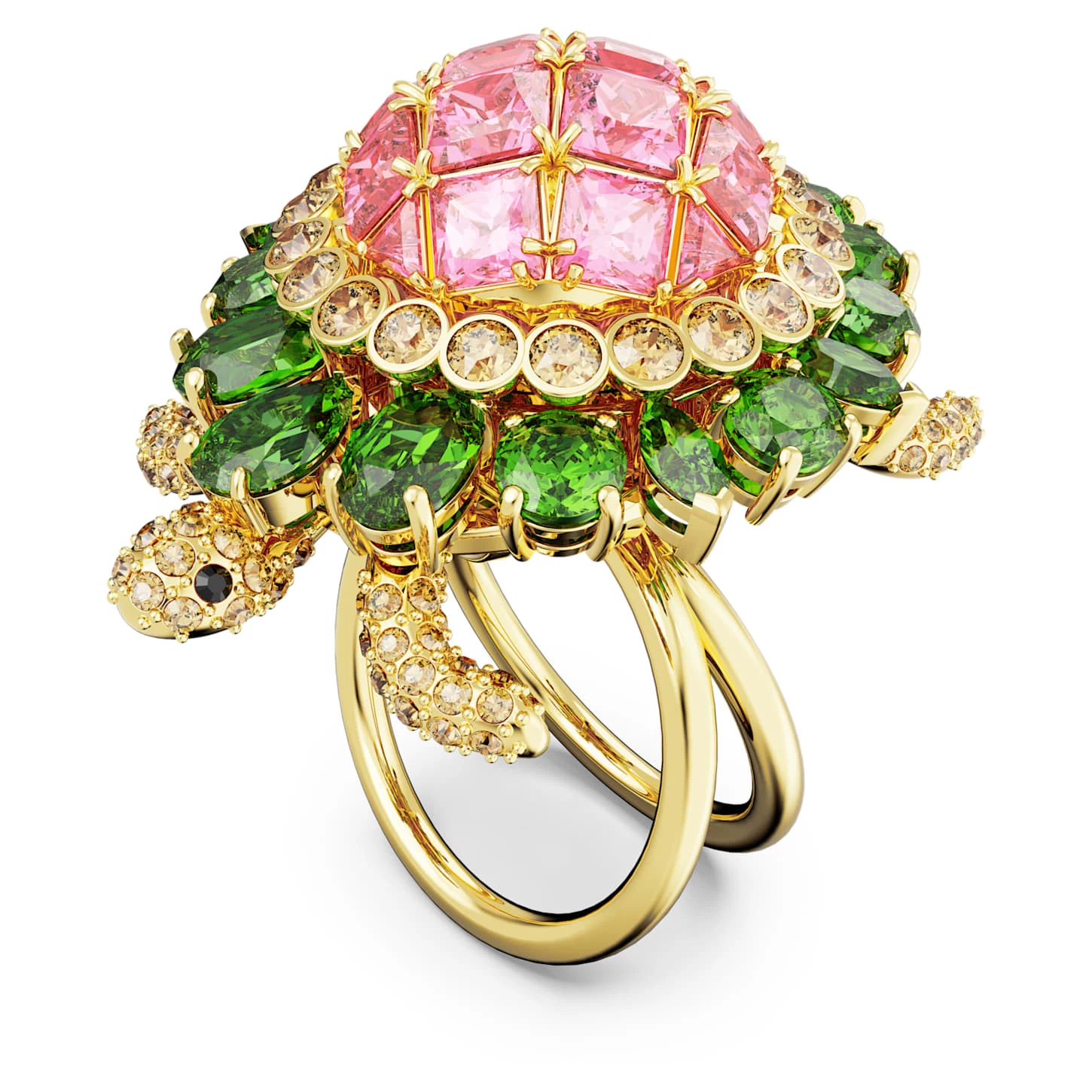 Swarovski Idyllia Cocktail Ring Turtle, Multicolored, Gold-tone Plated - Image 3