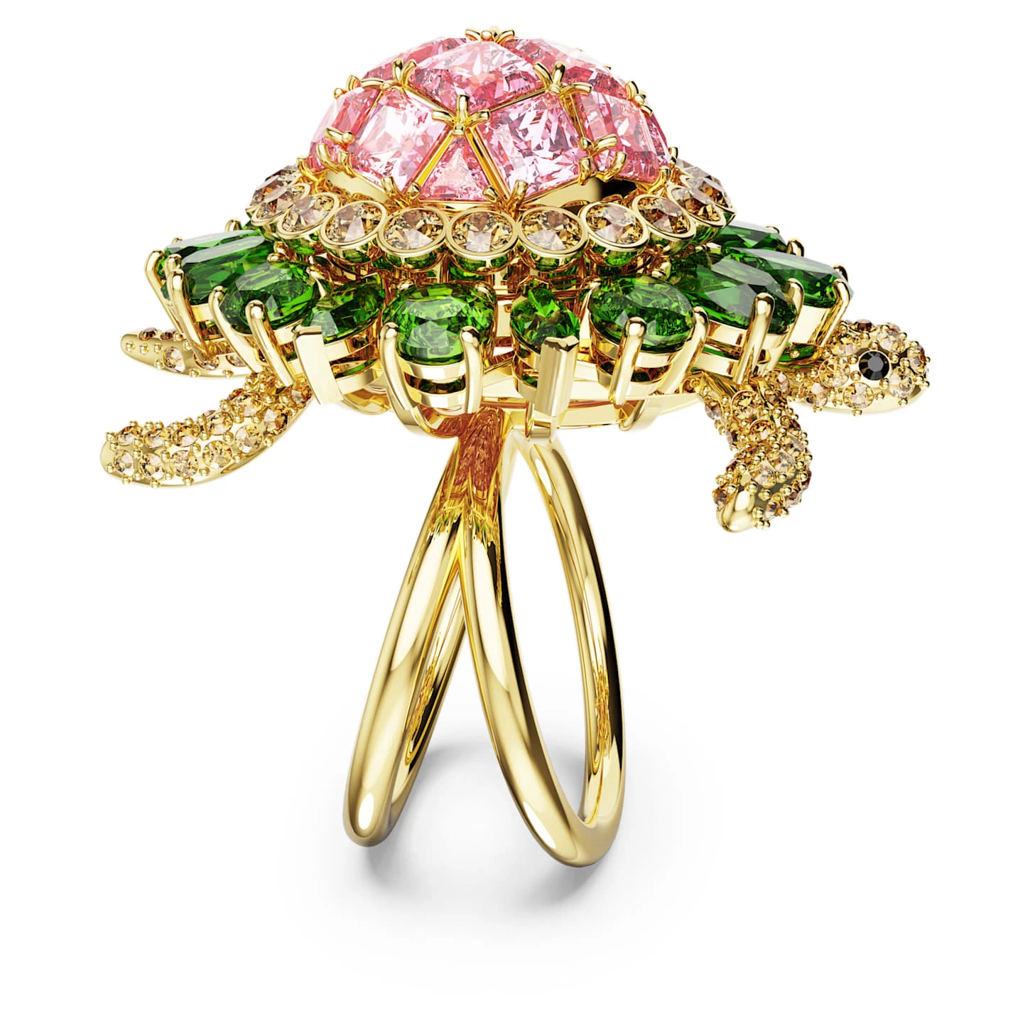Swarovski Idyllia Cocktail Ring Turtle, Multicolored, Gold-tone Plated - Image 4