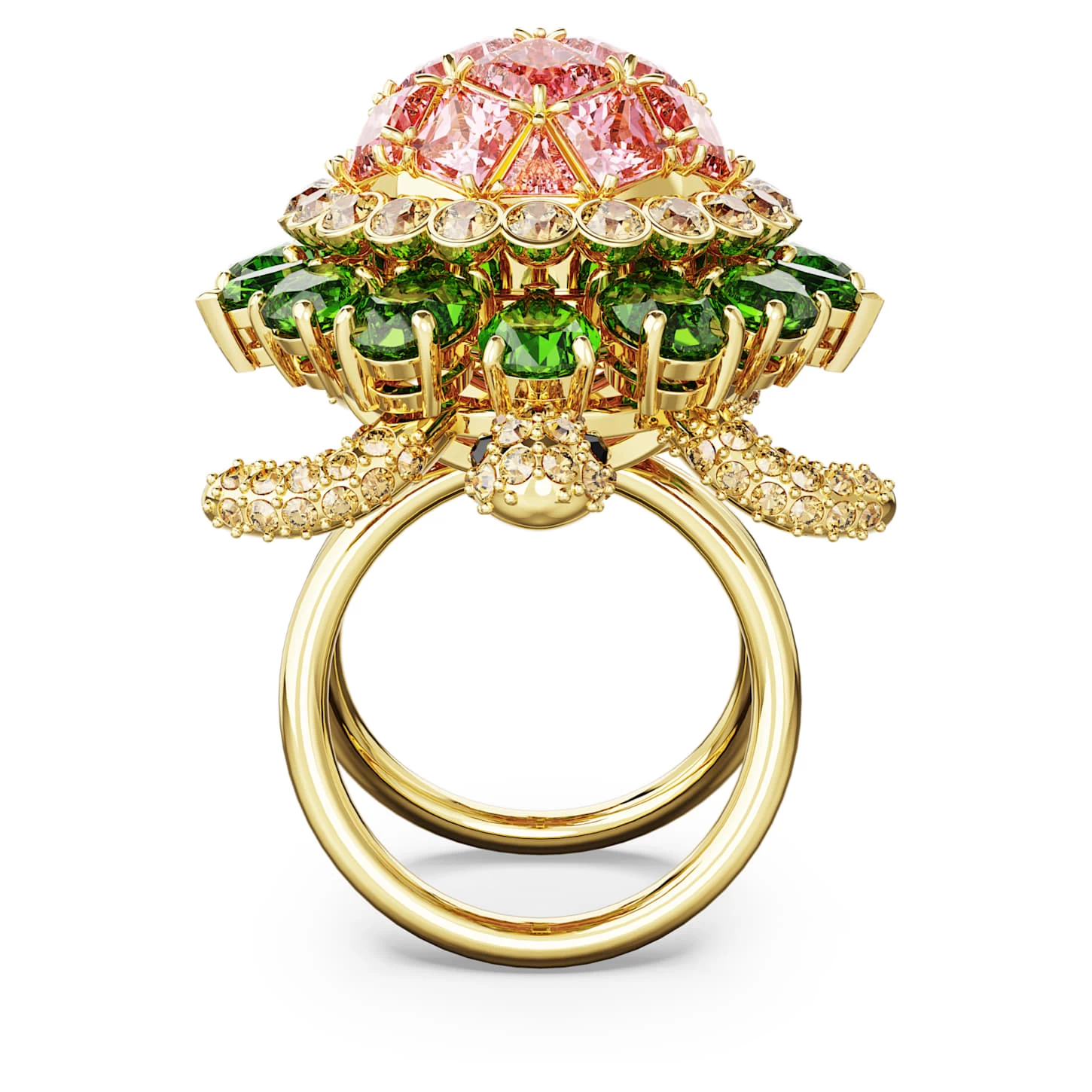 Swarovski Idyllia Cocktail Ring Turtle, Multicolored, Gold-tone Plated - Image 5