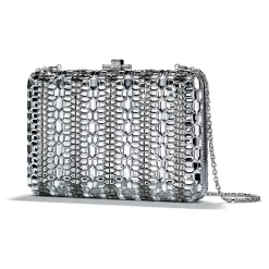 Swarovski JUDITH LEIBER Slim Slide Bag White