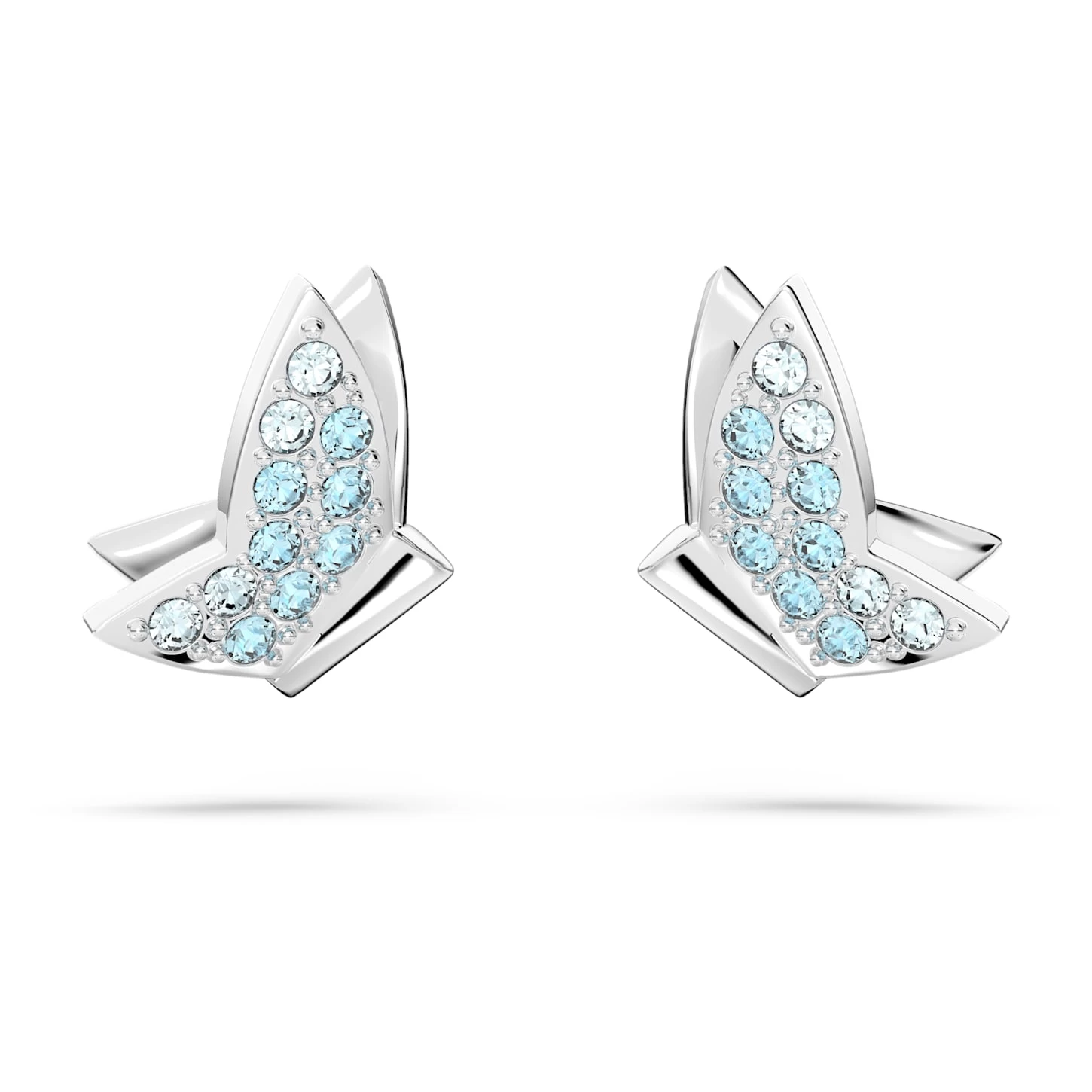 Swarovski Lilia Stud Earrings Butterfly, Blue, Rhodium Plated