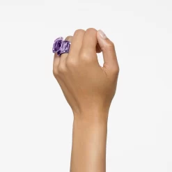 Swarovski Lucent Cocktail Ring Octagon Cut, Purple