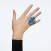 Swarovski Lucent Cocktail Ring Oversized Crystal, Octagon Cut, Blue