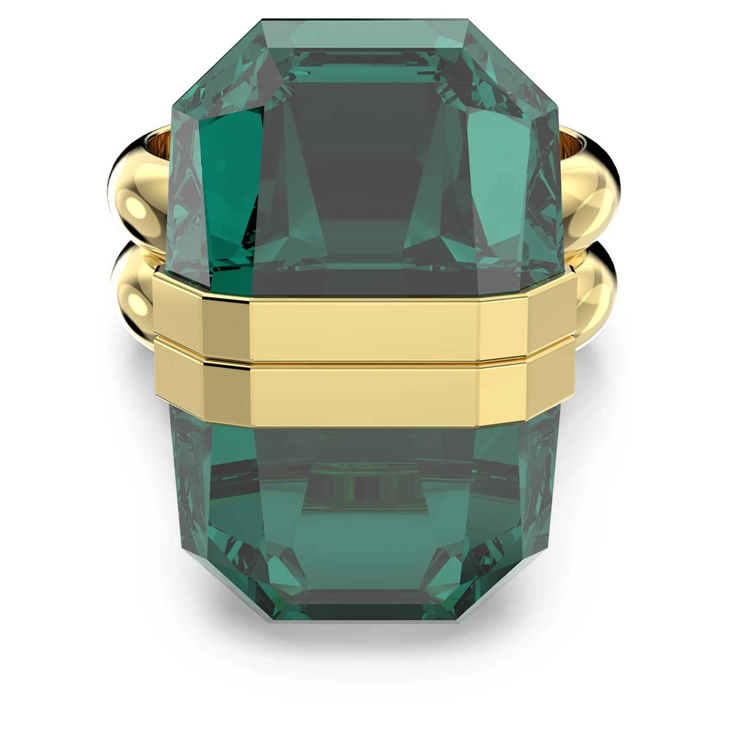 Swarovski Lucent Ring Magnetic Closure, Green, Gold-tone Plated - Image 3