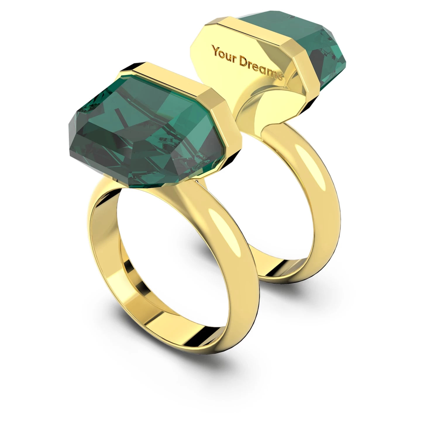 Swarovski Lucent Ring Magnetic Closure, Green, Gold-tone Plated - Image 5