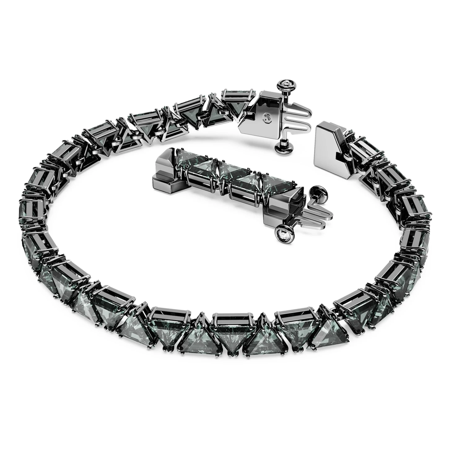 Swarovski Matrix Bracelet Triangle Cut, Black, Ruthenium Plated - Image 3