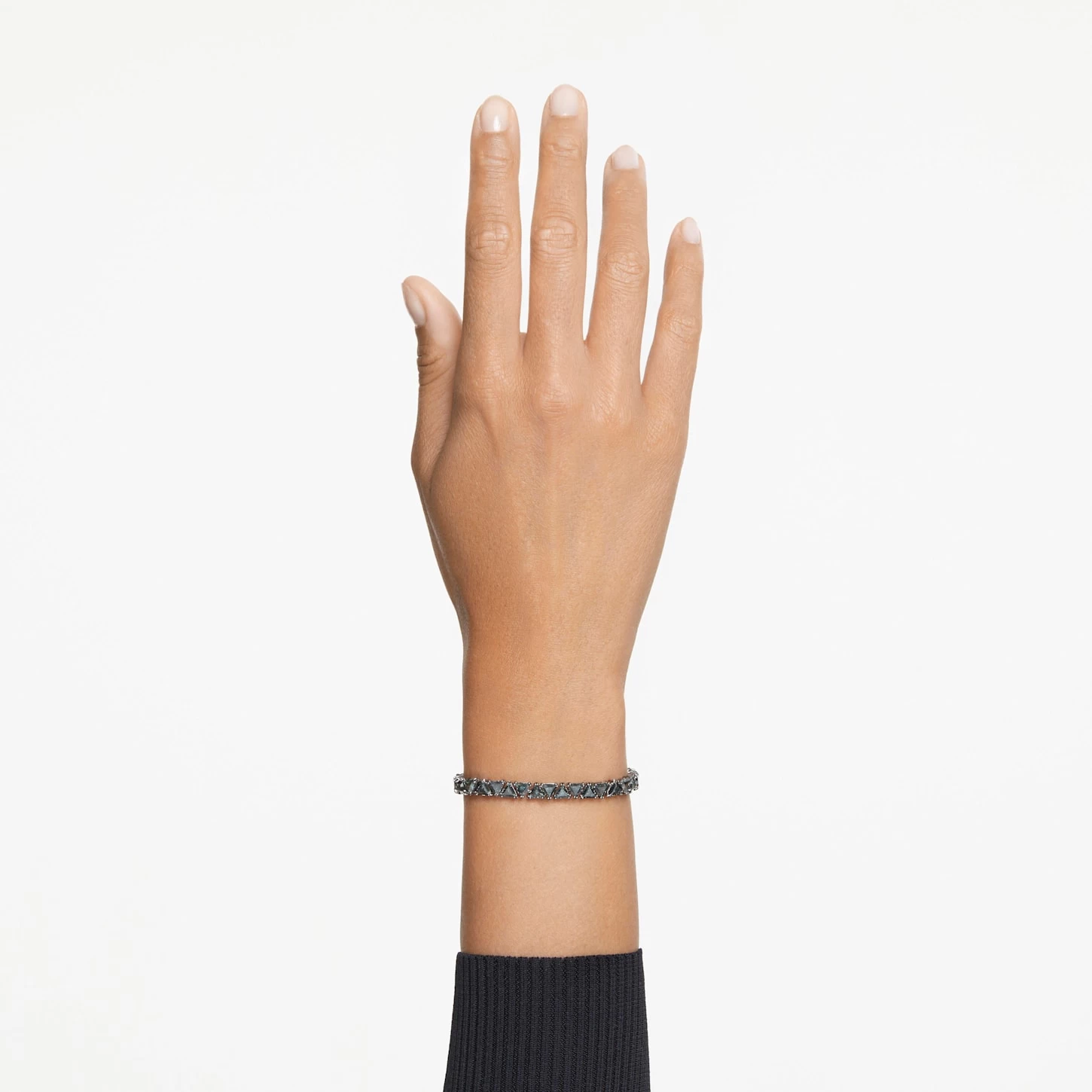 Swarovski Matrix Bracelet Triangle Cut, Black, Ruthenium Plated