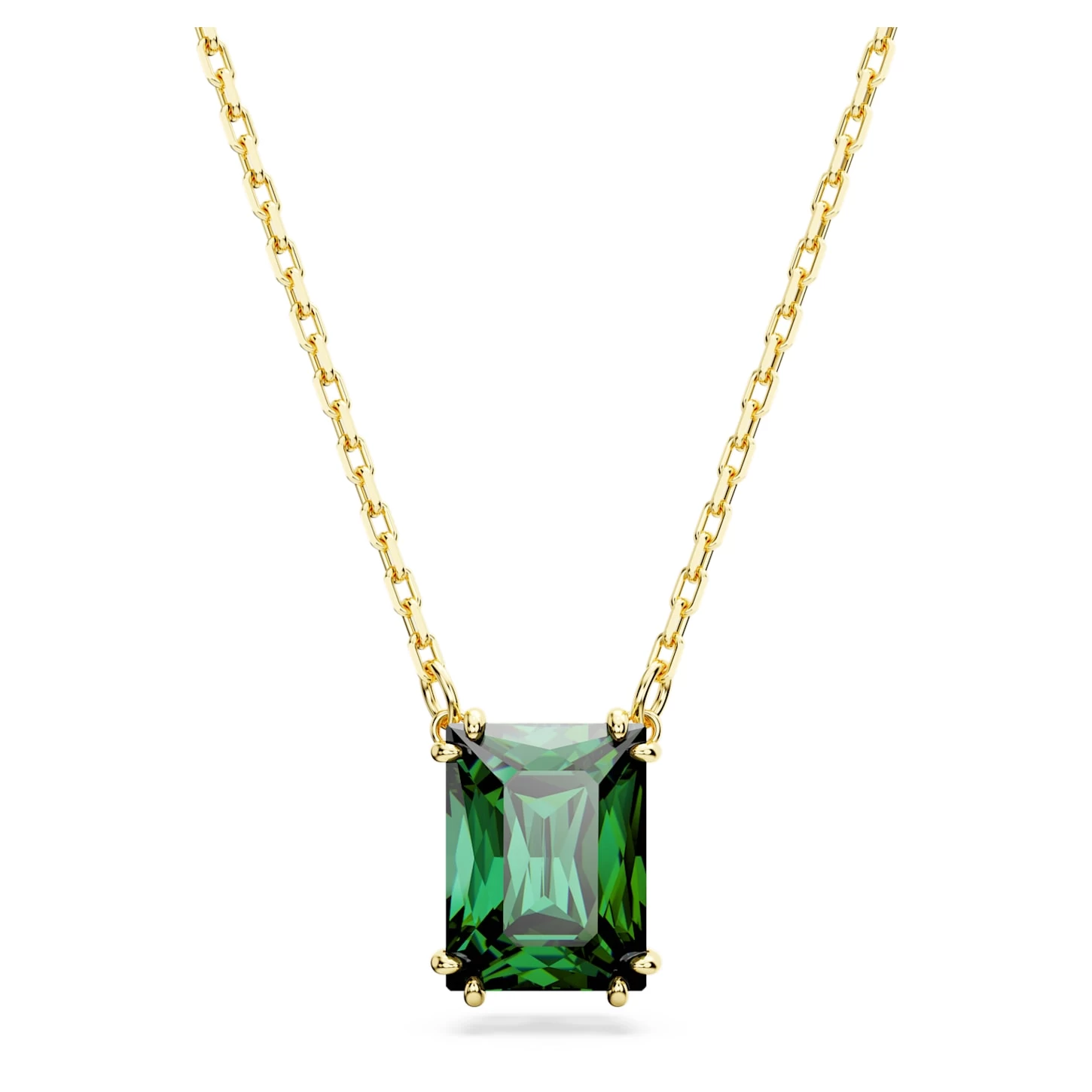 Swarovski Matrix Pendant Rectangular Cut, Green, Gold-tone Plated - Image 2
