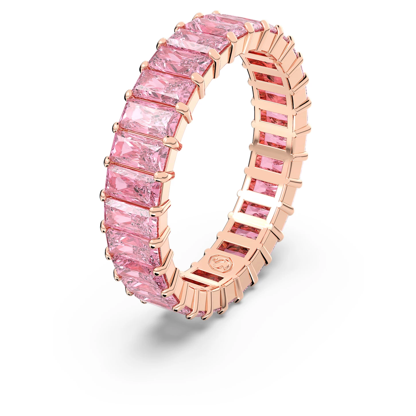 Swarovski Matrix Ring Baguette Cut, Pink, Rose Gold-tone Plated - Image 3