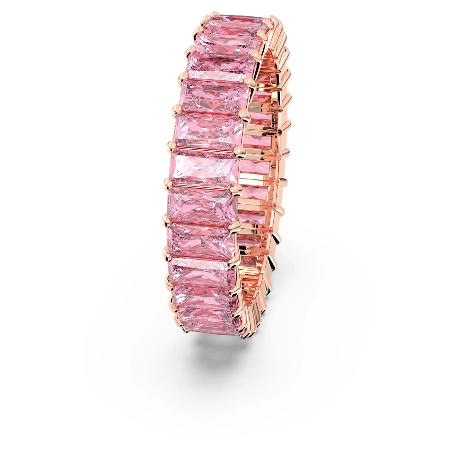 Swarovski Matrix Ring Baguette Cut, Pink, Rose Gold-tone Plated - Image 4