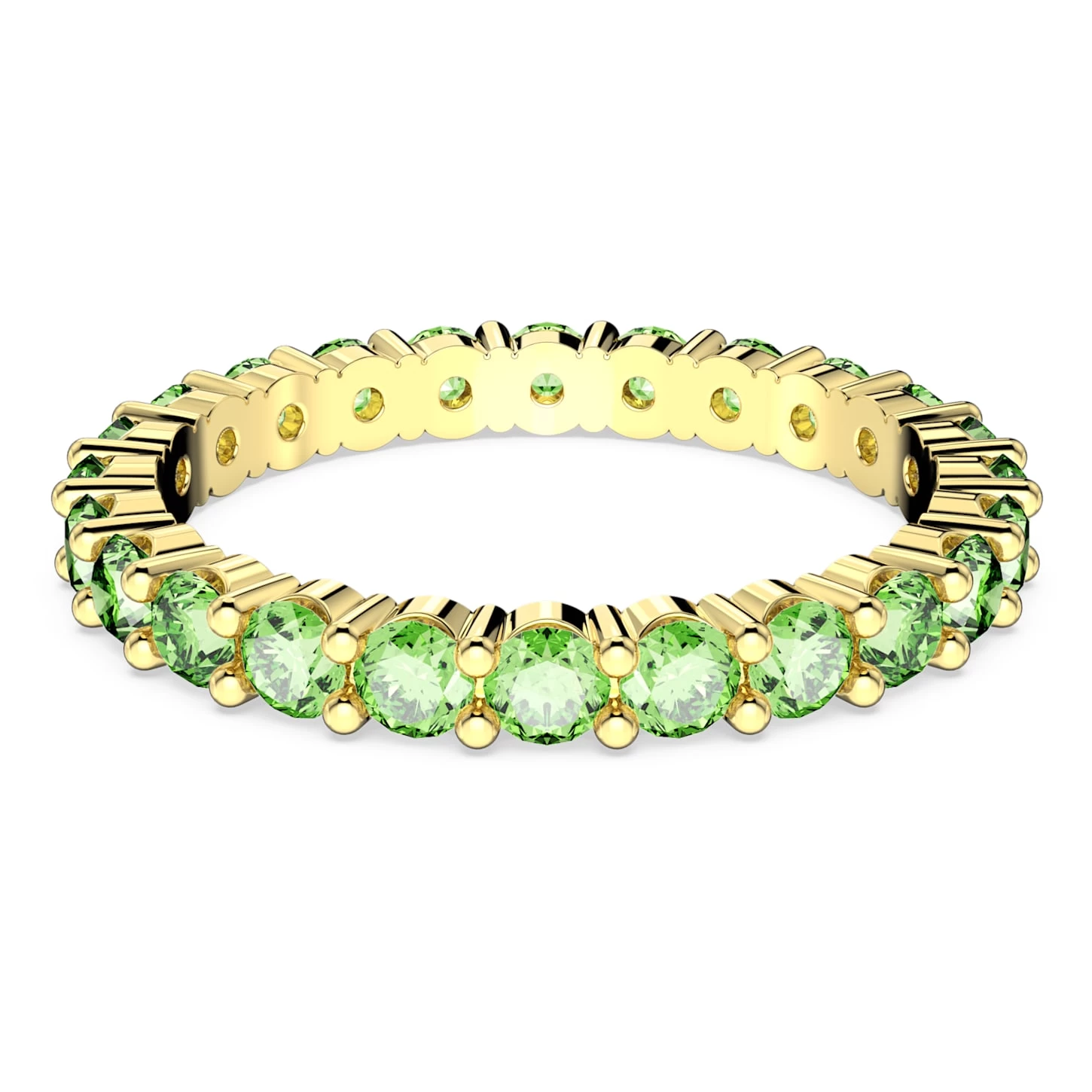 Swarovski Matrix Ring Round Cut, Green, Gold-tone Plated - Image 2