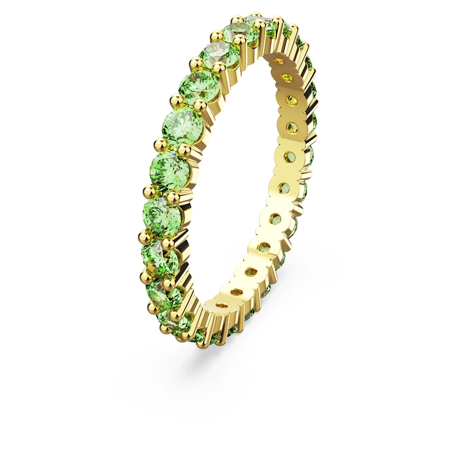 Swarovski Matrix Ring Round Cut, Green, Gold-tone Plated - Image 3