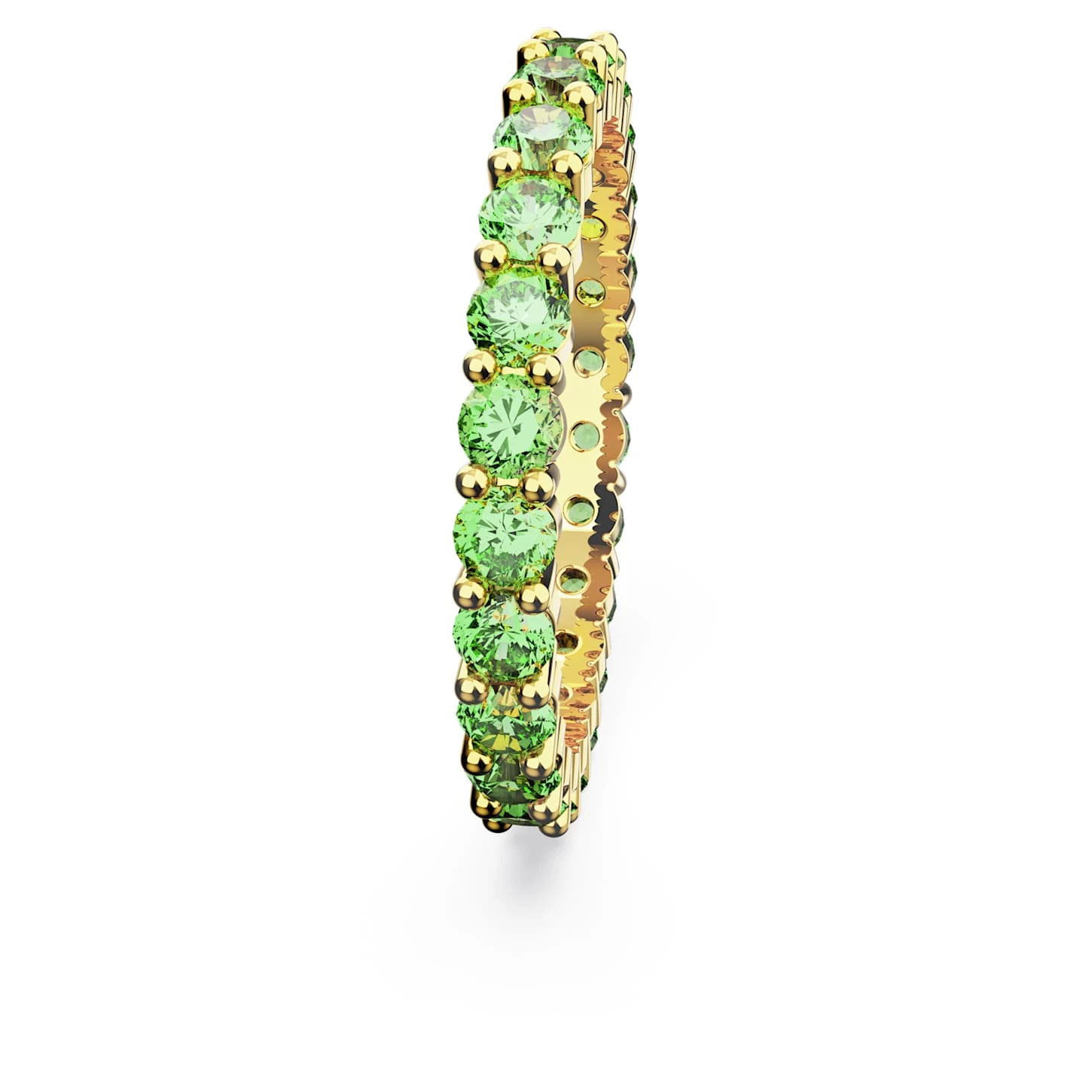 Swarovski Matrix Ring Round Cut, Green, Gold-tone Plated - Image 4