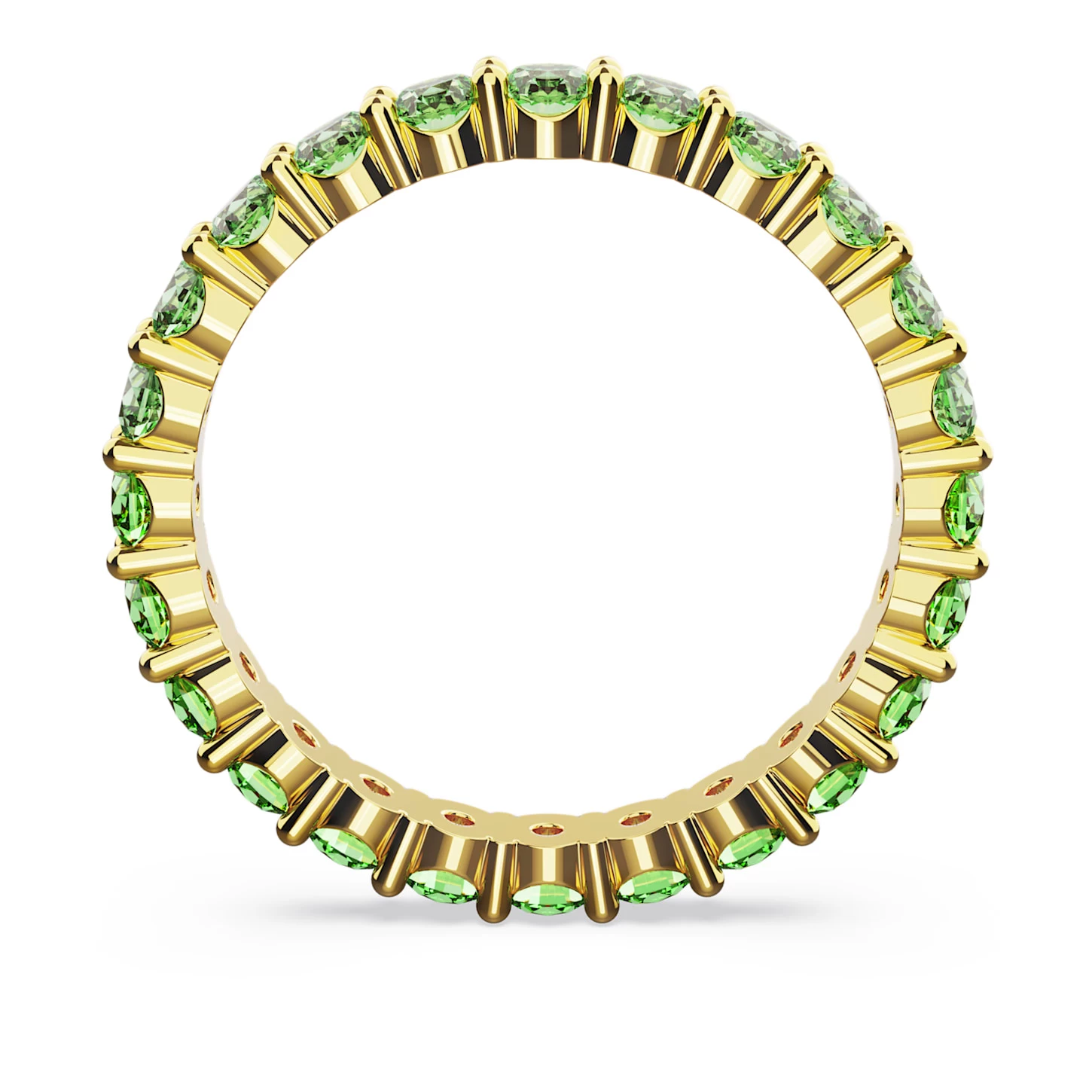 Swarovski Matrix Ring Round Cut, Green, Gold-tone Plated - Image 5