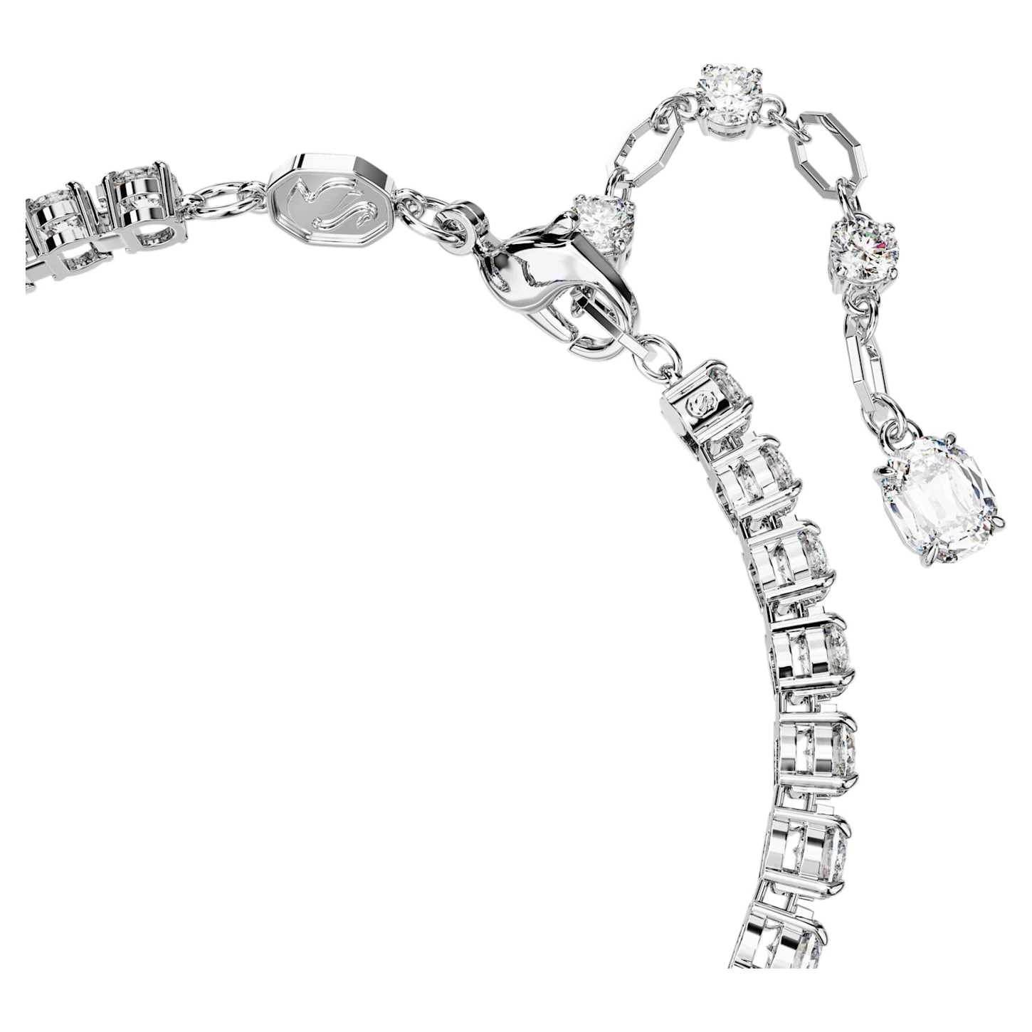 Swarovski Matrix Tennis Bracelet Mixed Cuts, Green, Rhodium Plated - Image 4