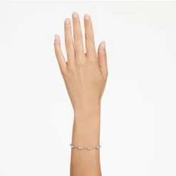 Swarovski Mesmera Bracelet Mixed Cuts, Scattered Design, White, Rhodium Plated