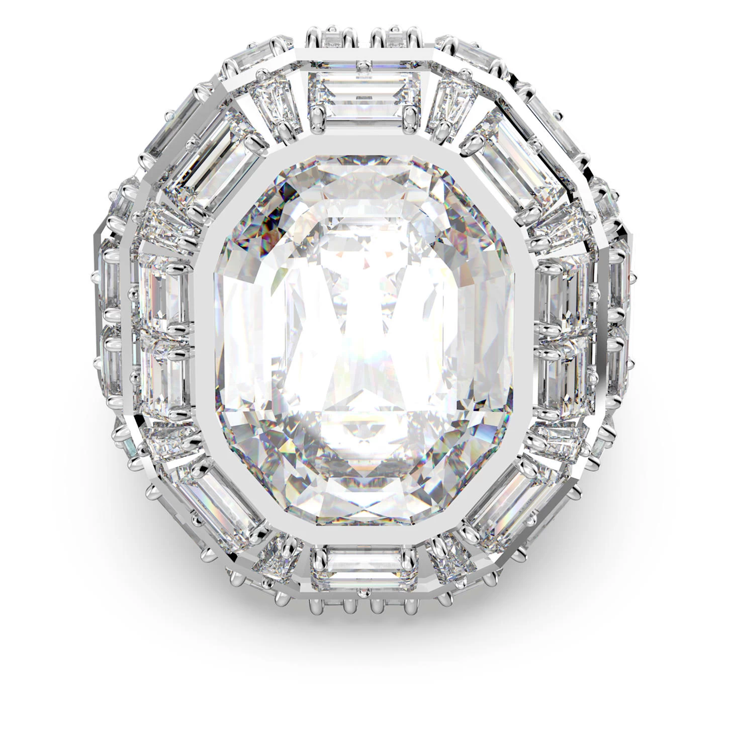 Swarovski Mesmera Cocktail Ring Octagon Cut, White, Rhodium Plated - Image 2