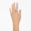 Swarovski Mesmera Cocktail Ring Octagon Cut, White, Rhodium Plated