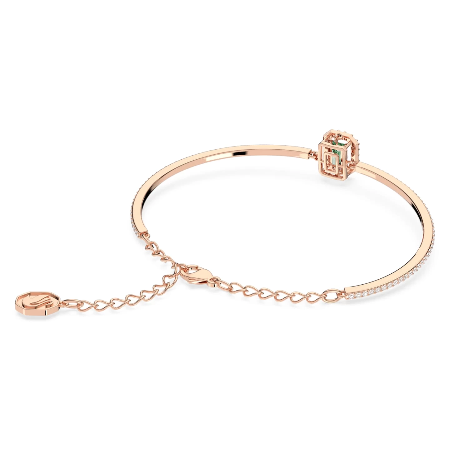 Swarovski Millenia Bangle Octagon Cut, Pavé, Green, Rose Gold-tone Plated - Image 5