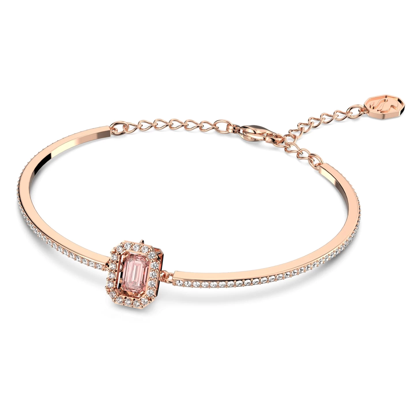 Swarovski Millenia Bangle Octagon Cut, Pavé, Pink, Rose Gold-tone Plated - Image 3