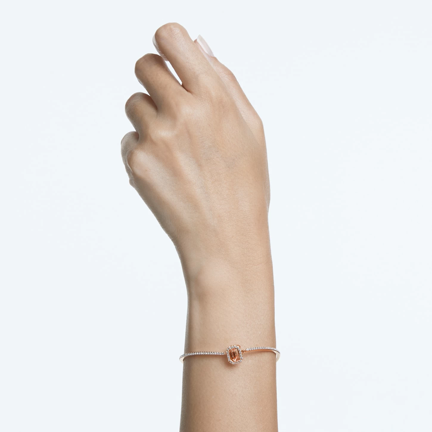 Swarovski Millenia Bangle Octagon Cut, Pavé, Pink, Rose Gold-tone Plated