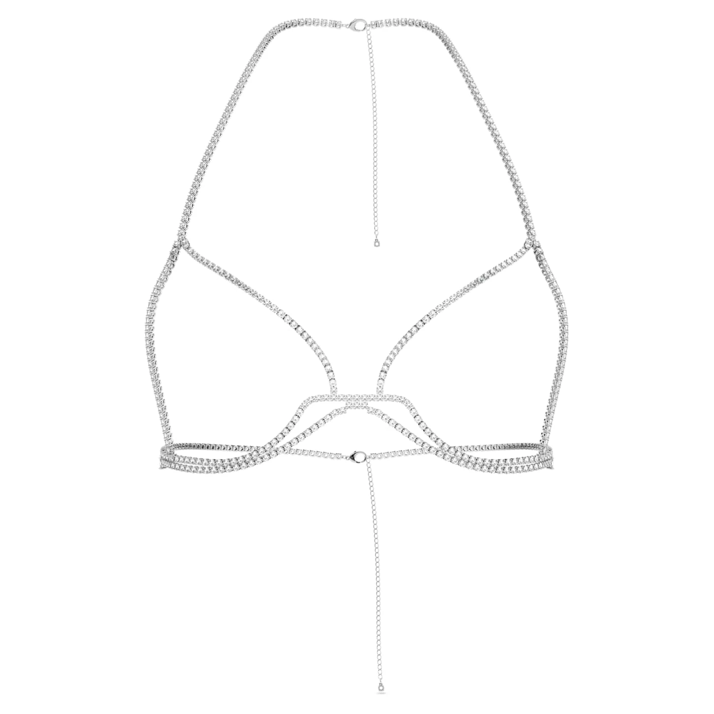 Swarovski Millenia Body Chain Round Cut, White, Rhodium Plated - Image 2