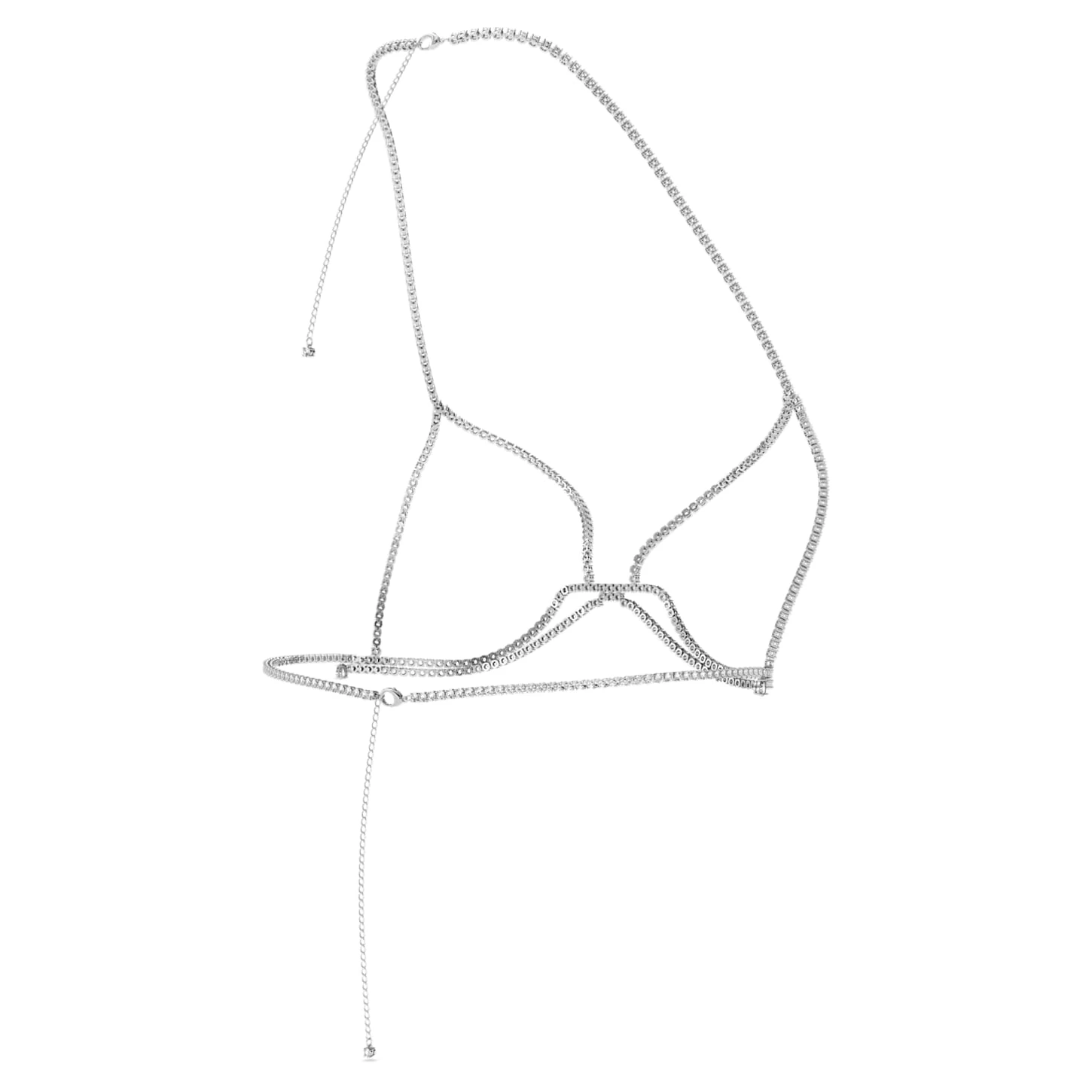 Swarovski Millenia Body Chain Round Cut, White, Rhodium Plated - Image 3