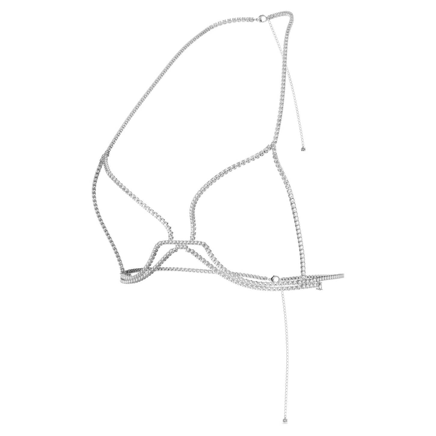 Swarovski Millenia Body Chain Round Cut, White, Rhodium Plated - Image 4