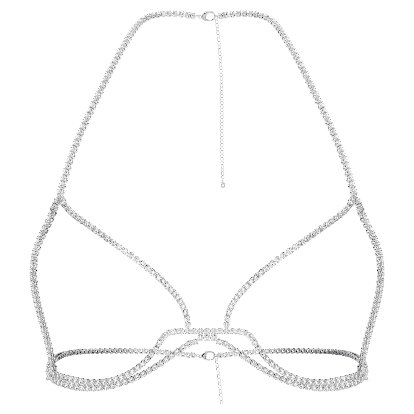 Swarovski Millenia Body Chain Round Cut, White, Rhodium Plated - Image 5