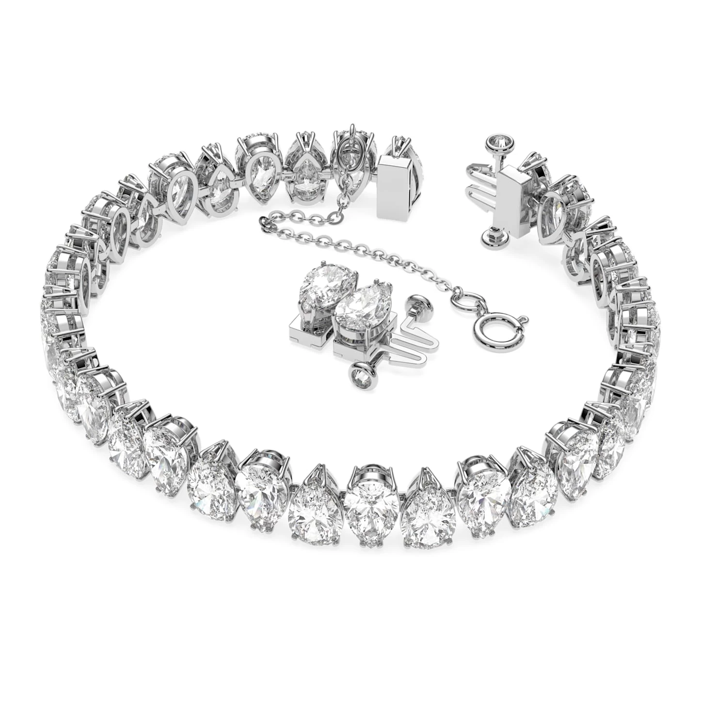 Swarovski Millenia Bracelet Pear Cut, White, Rhodium Plated - Image 3