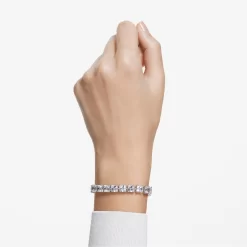 Swarovski Millenia Bracelet Square Cut, Small, White, Rhodium Plated
