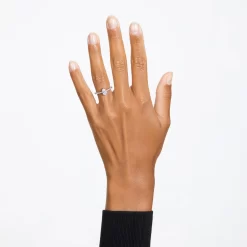 Swarovski Millenia Cocktail Ring Pear Cut, Pavé, White, Rhodium Plated