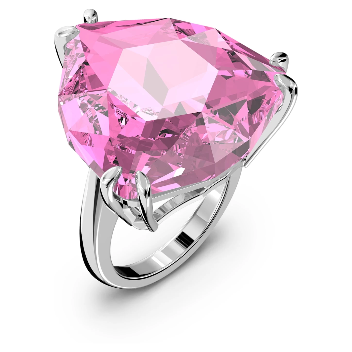 Swarovski Millenia Cocktail Ring Trilliant Cut, Pink, Rhodium Plated - Image 3