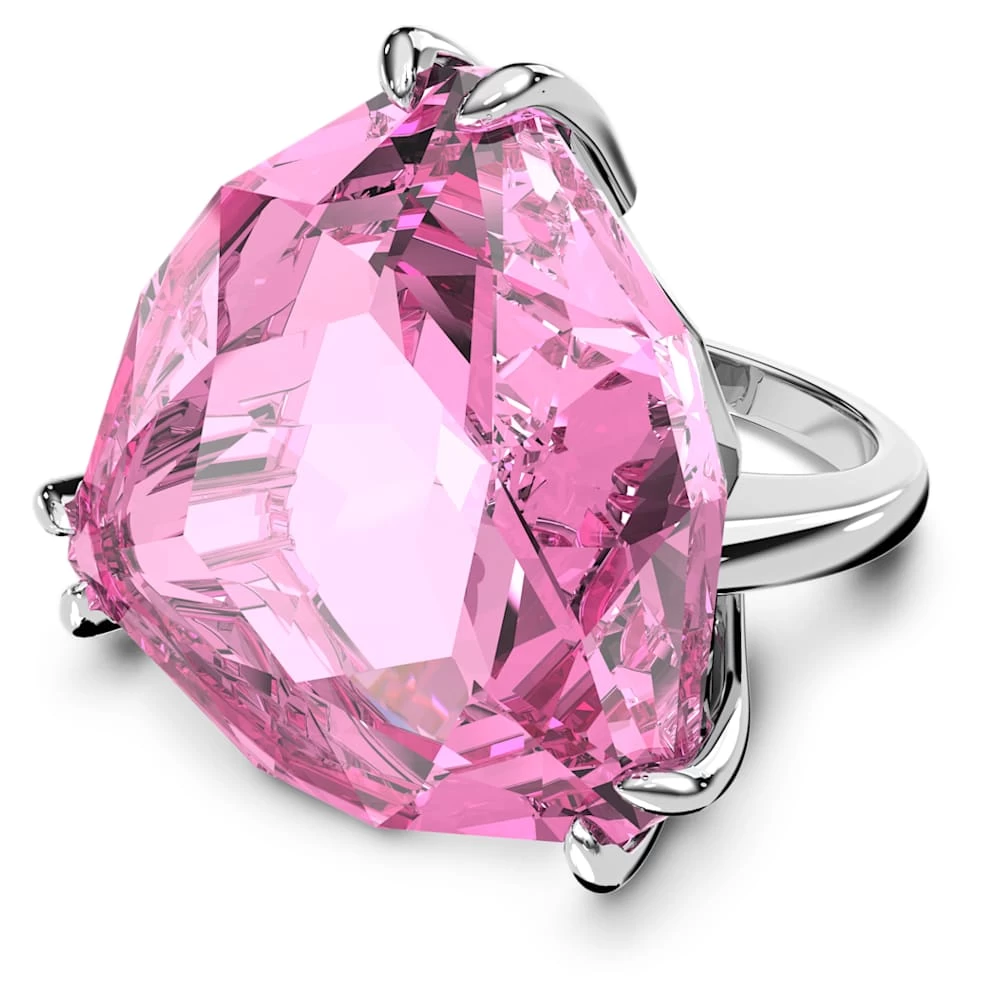 Swarovski Millenia Cocktail Ring Trilliant Cut, Pink, Rhodium Plated - Image 5